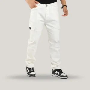 Terminator White Baggy Fit Denim Cargo
