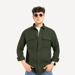 British Vintage Olive Full Sleeve Shirt