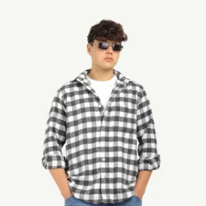 Urban Twill Grey & White Flannel Check Shirt