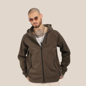 Wayfarer Coffee Velvet Zipper Hoodie